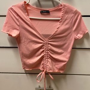 Pink shein crop tee